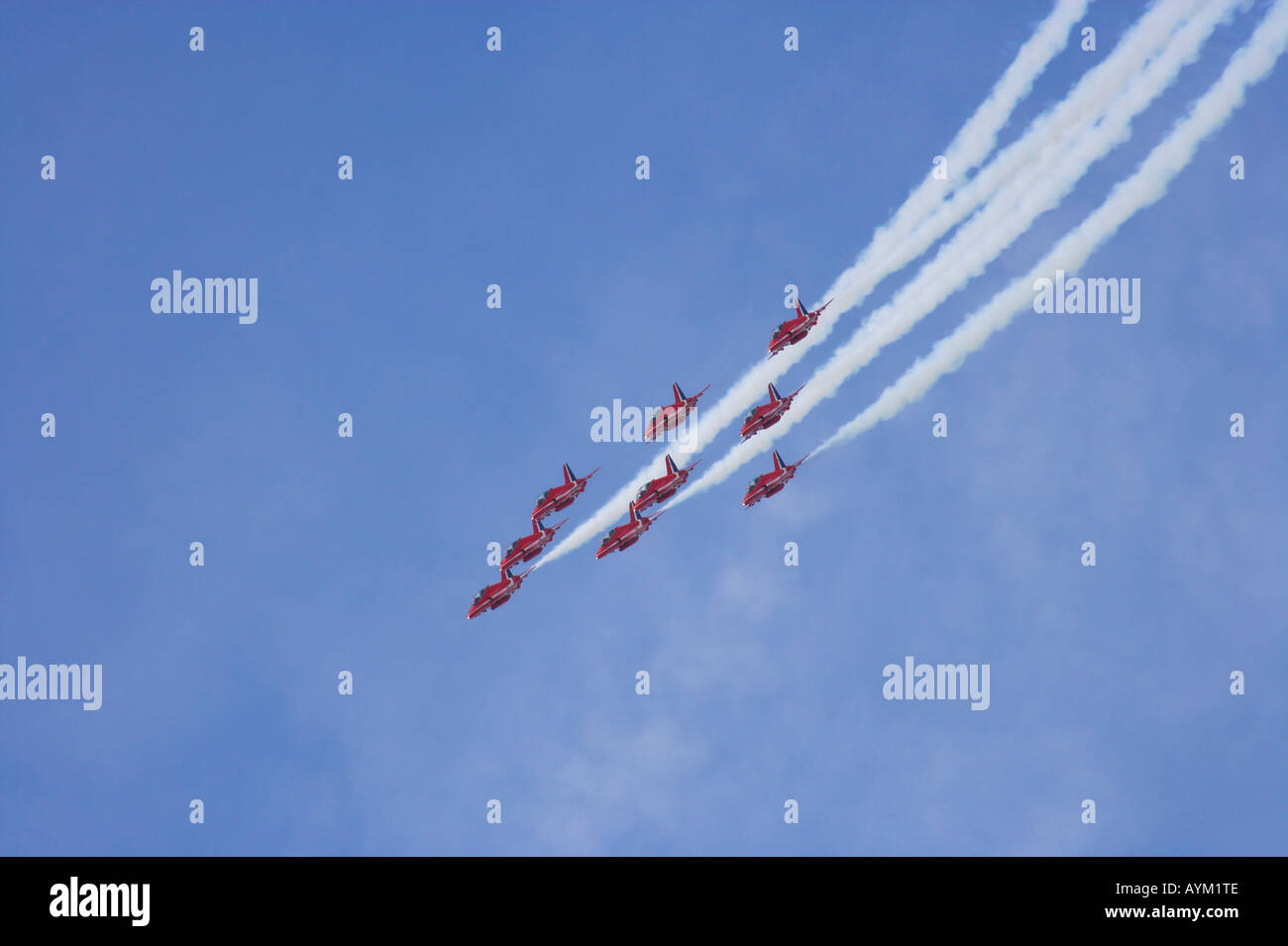 Le frecce rosse in diamante nove formazione Foto Stock