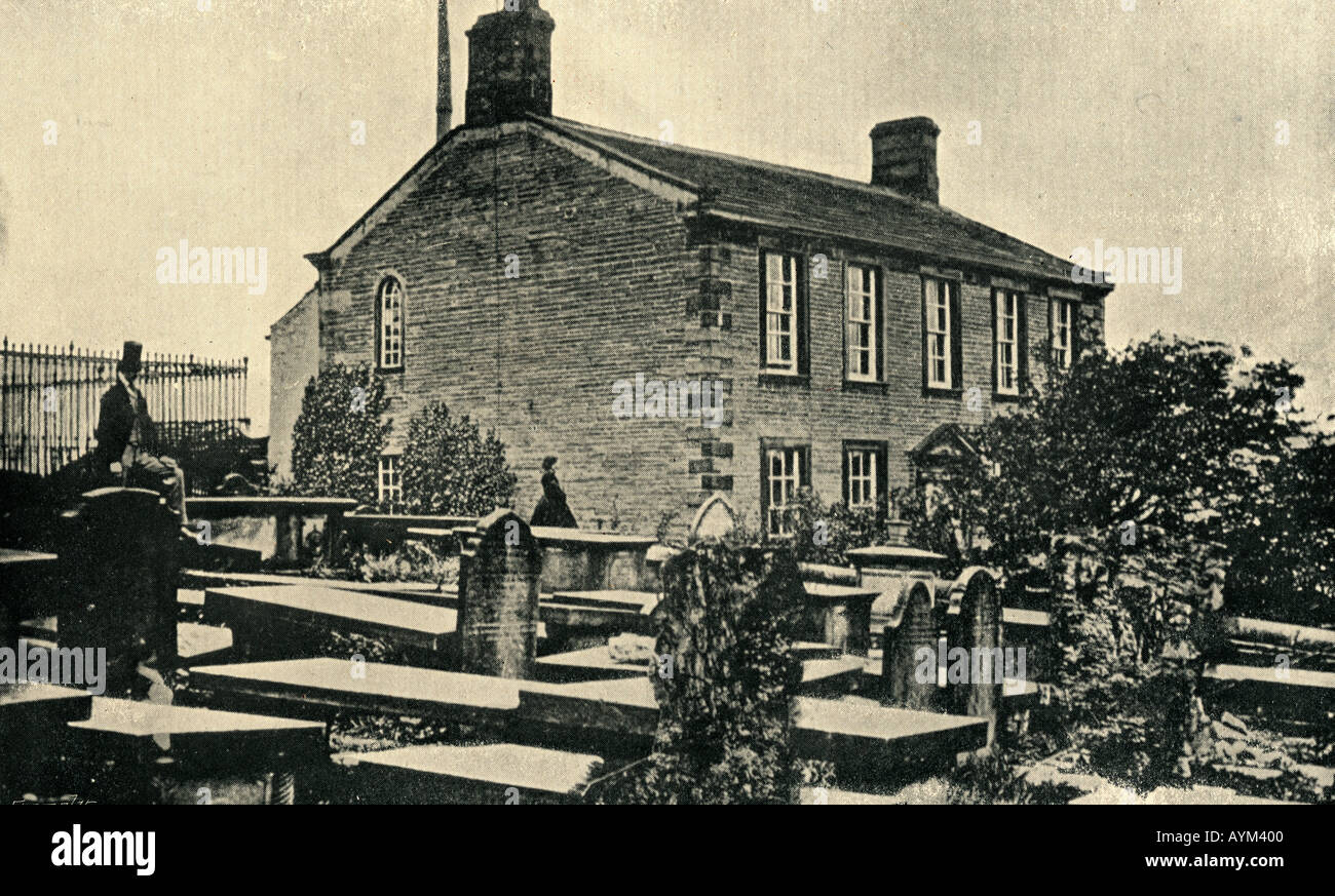 La casa di Charlotte Bronte, 1816 - 1855. Haworth Parsonage, nello Yorkshire, Inghilterra. Foto Stock