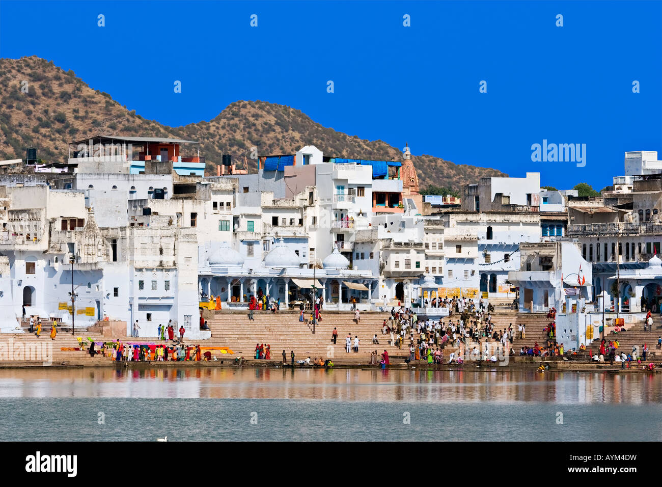 Vista della città di Pushkar Rajasthan in India Foto Stock