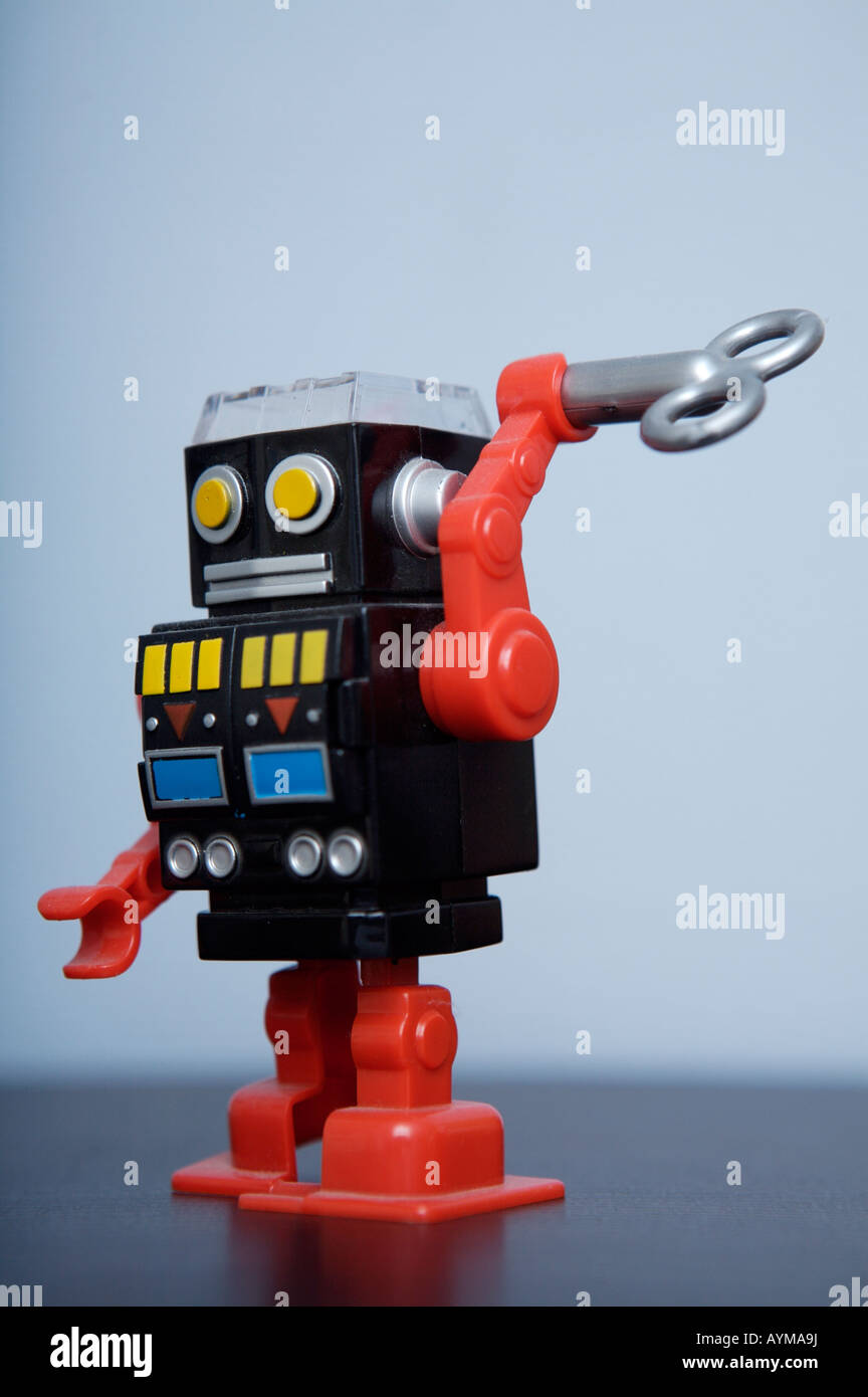Antico robot giocattolo Foto Stock