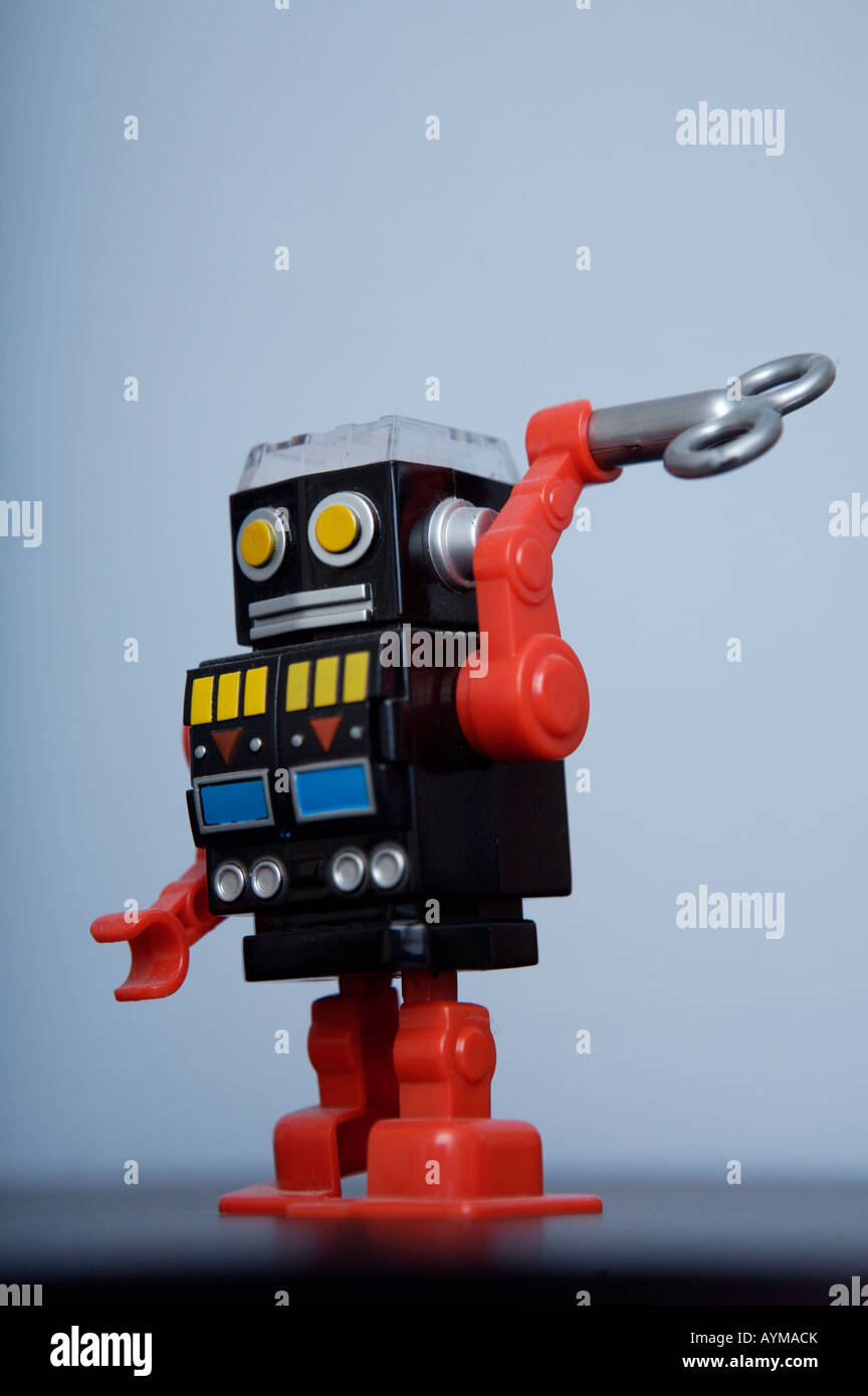 Antico robot giocattolo Foto Stock