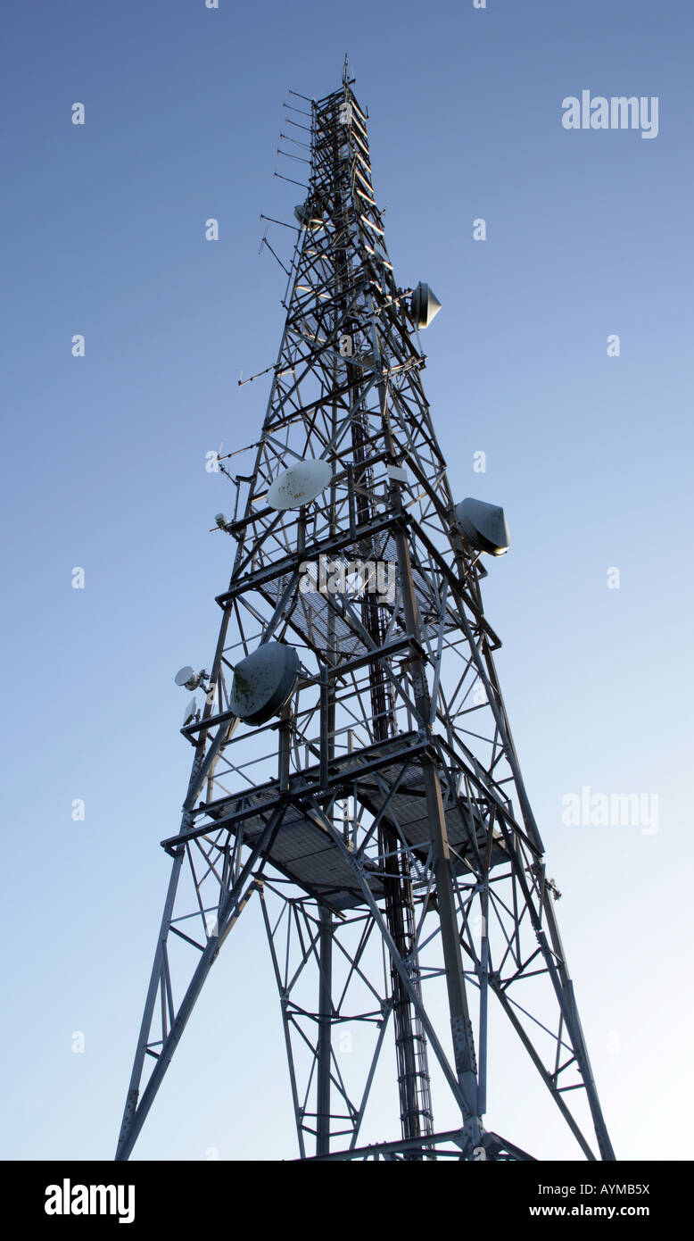 Comunicazioni sul montante CATHKIN BRAES,Glasgow, Scotland, Regno Unito. Foto Stock