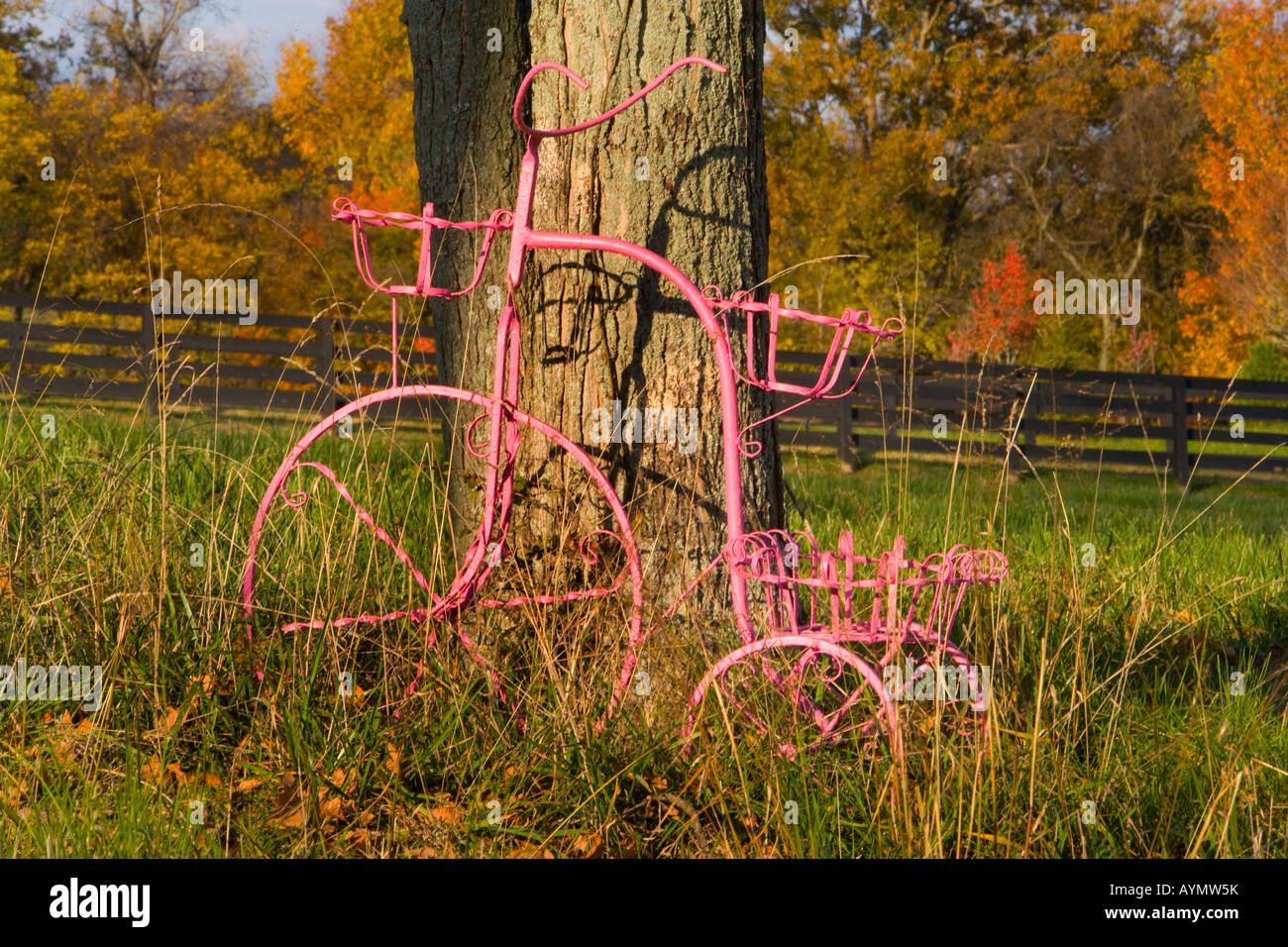 Antico ferro battuto in vecchio stile bicicletta Foto Stock