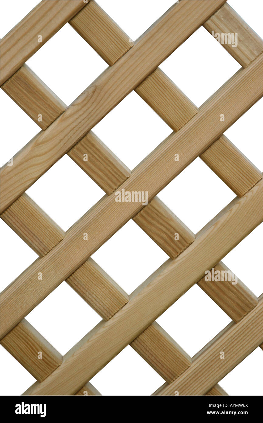 La sovrapposizione di recinzione di legno isolato su bianco con tracciato di ritaglio Foto Stock