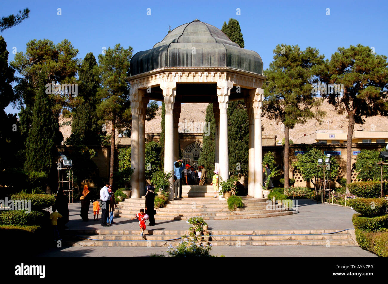 La Tomba di Hafez, Musalla giardini, Shiraz, Iran Foto Stock