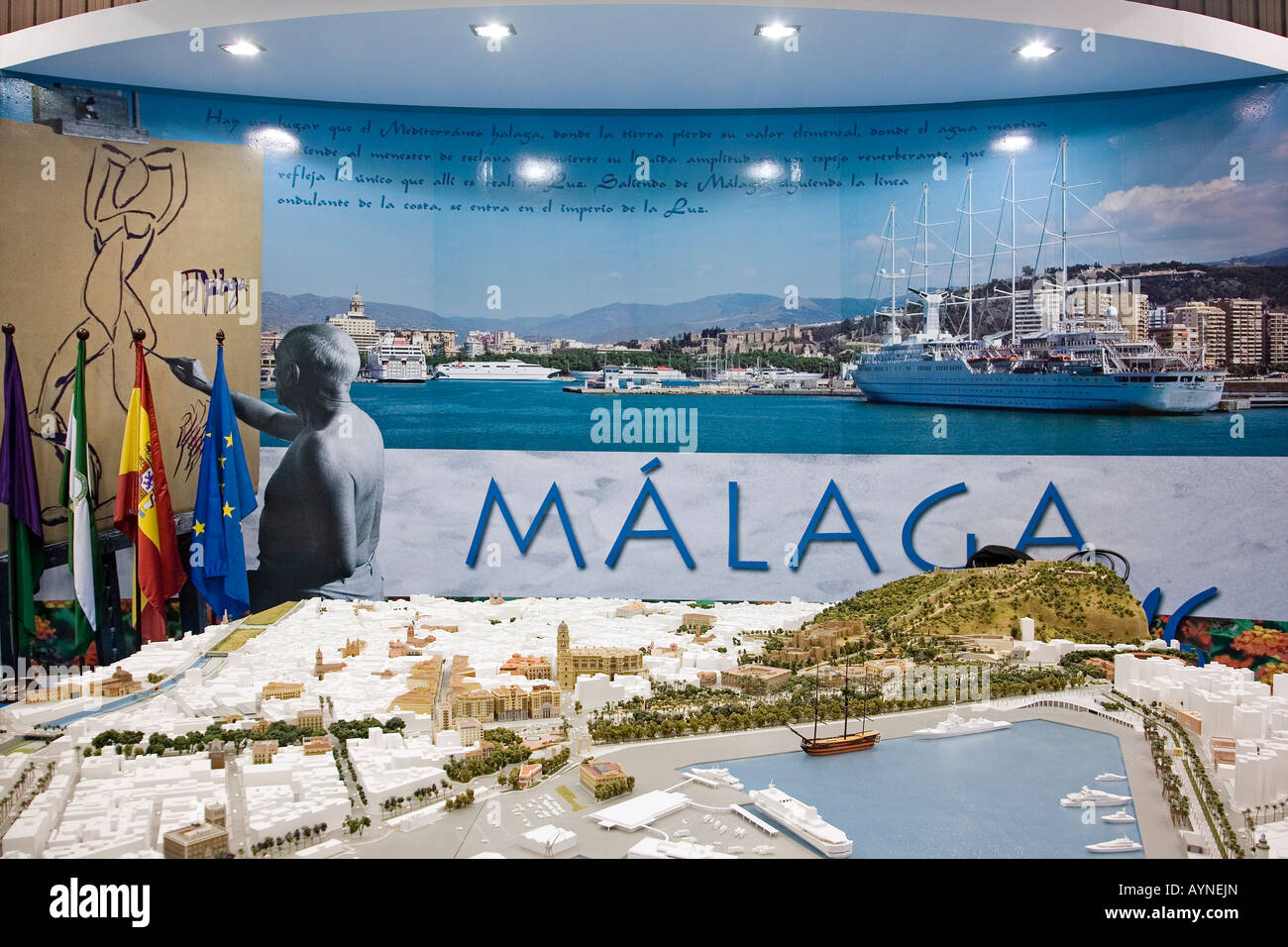 Malaga stand ad una fiera turistica sulla Costa del Sole Andalusia Spagna Foto Stock