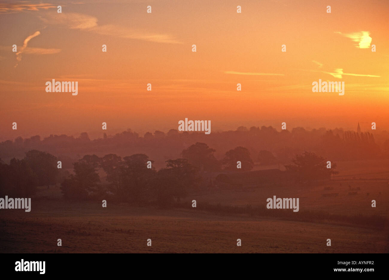 Regno Unito. Autunno alba Wheatley nei pressi di Oxford. Foto Stock