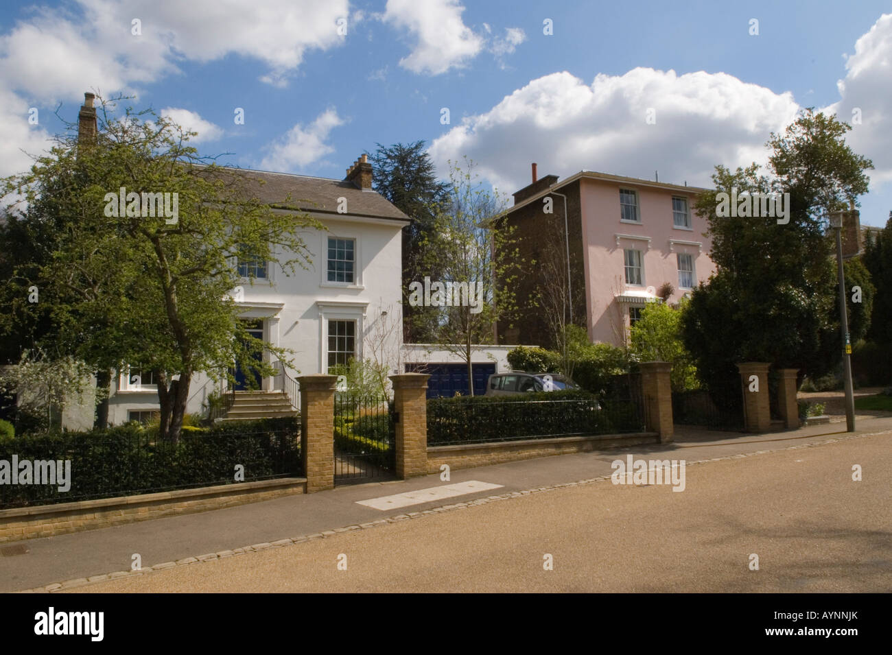 Blackheath Village South London SE21 Londra Regno Unito tipiche grandi case georgiane costose Pond Road 2008 2000s HOMER SYKES Foto Stock