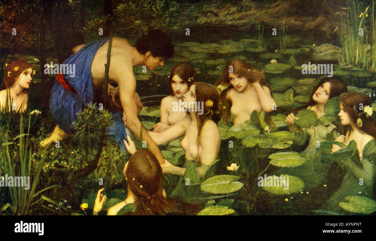 Hylas e acqua ninfe Foto Stock