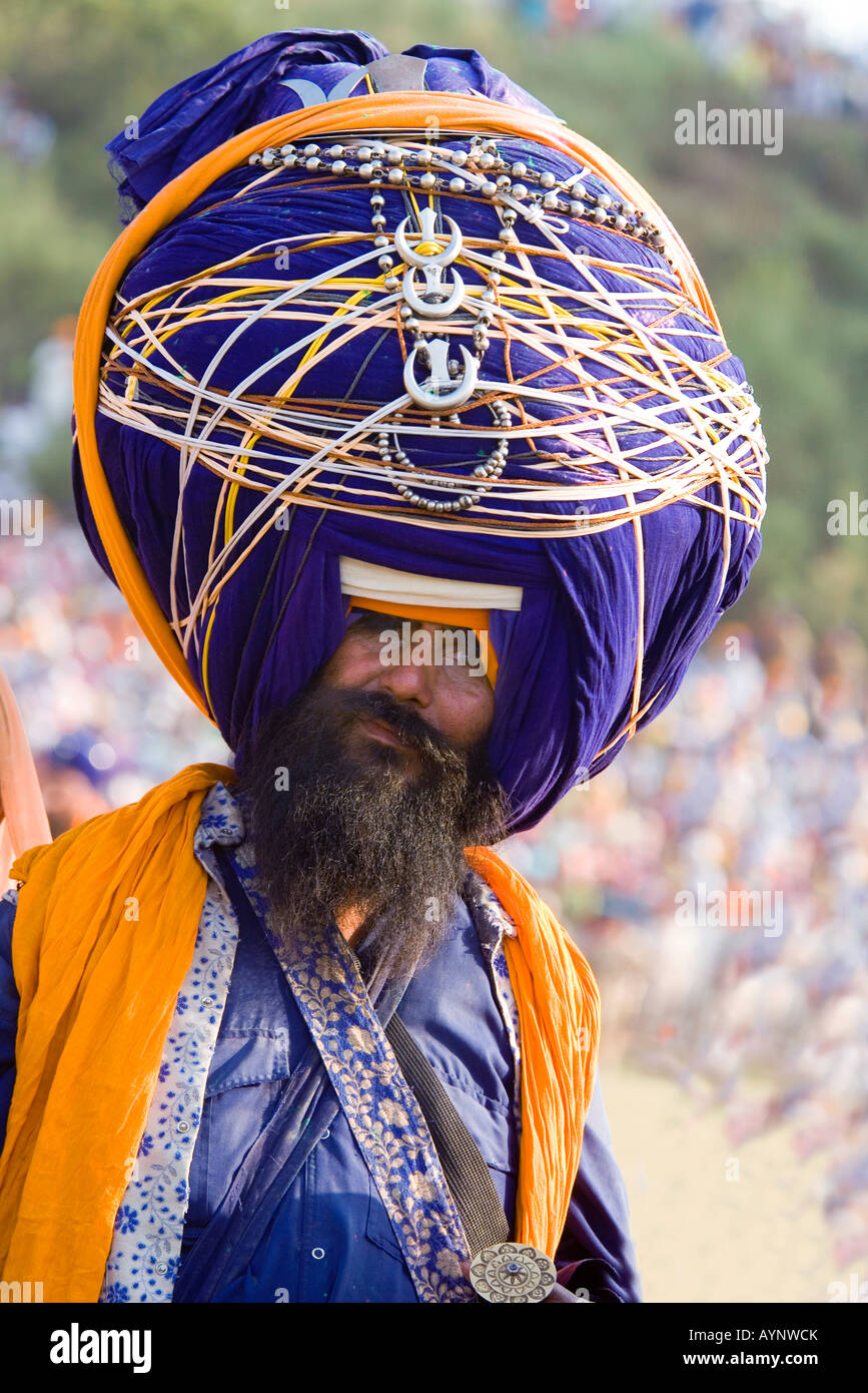 Festival partecipante al Festival Hollamahalla, Anandpursahib Punjab, India Foto Stock