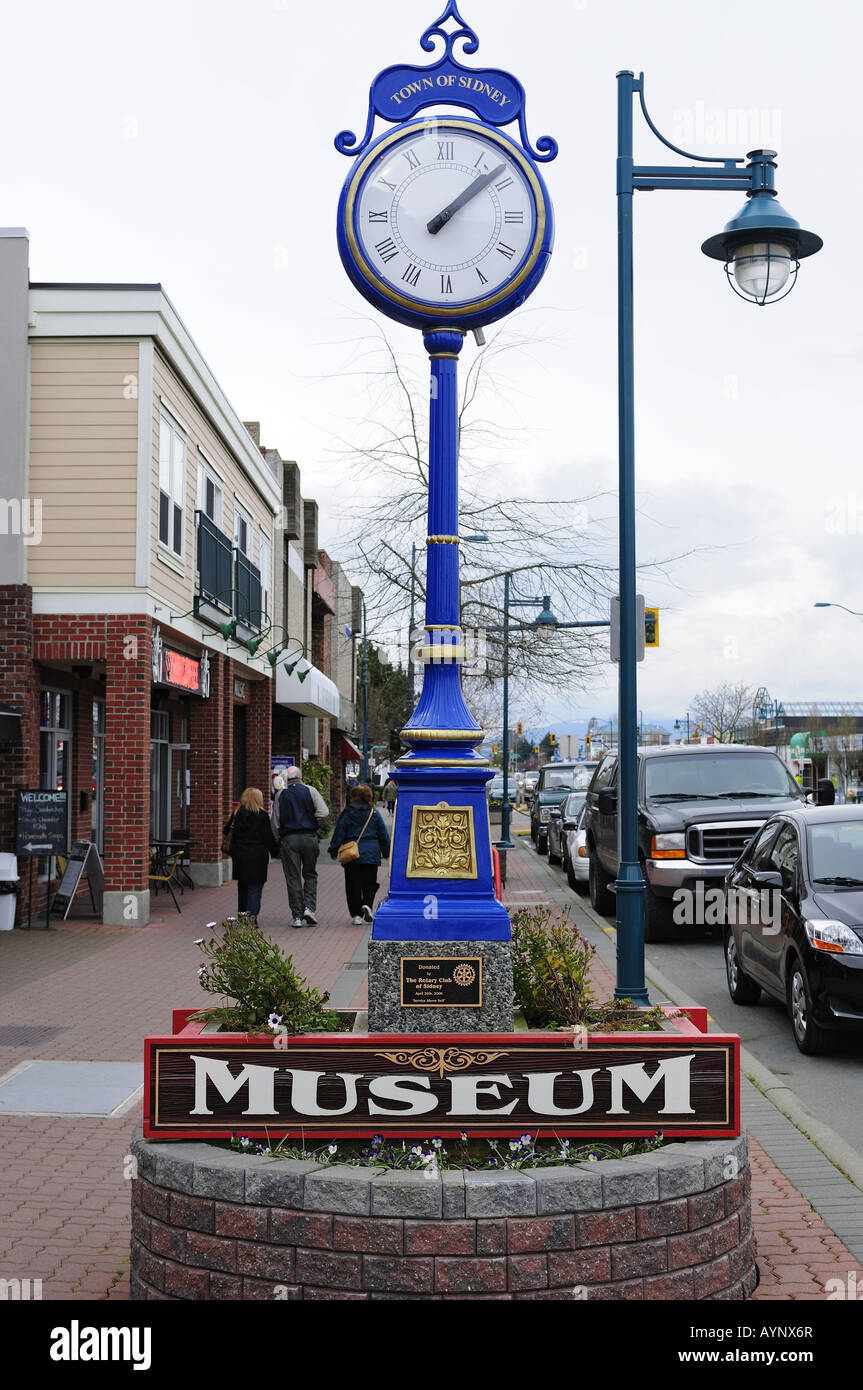 Via Faro orologio Avenue Sidney Victoria Isola di Vancouver B.C. British Columbia Canada Foto Stock