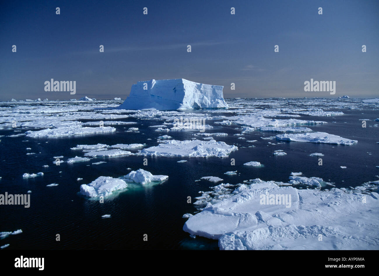 Antartide Polo Sud paesaggio Iceberg e ghiaccio mare di flusso Foto stock -  Alamy