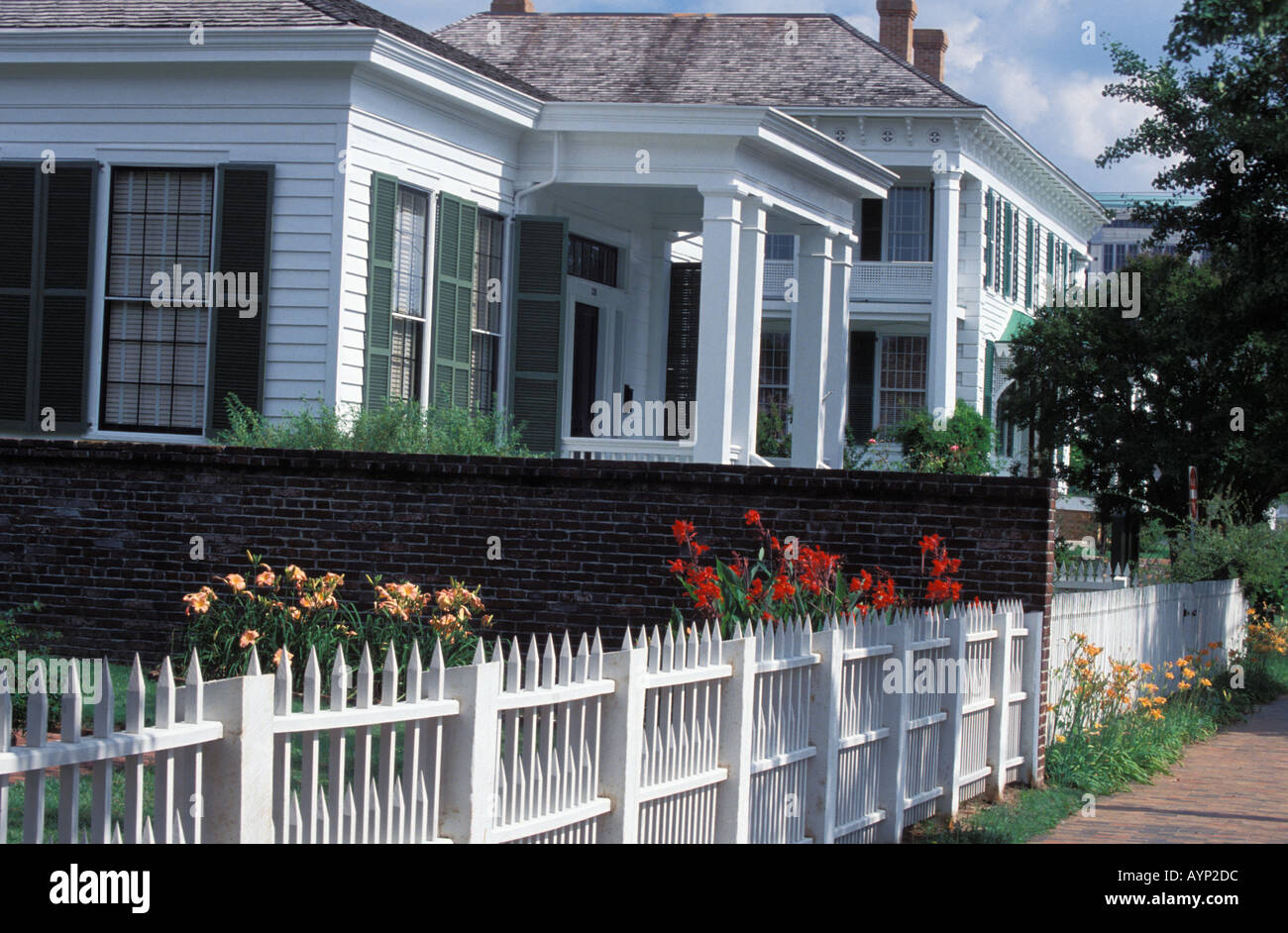 Edificio ristrutturato del XIX secolo case nella vecchia città di Alabama, Montgomery in Alabama USA Foto Stock