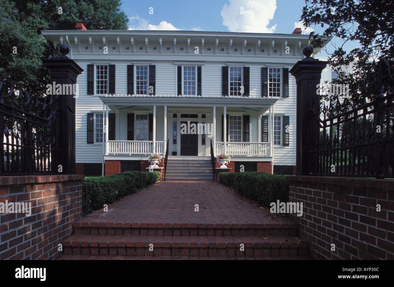 Edificio ristrutturato del XIX secolo case nella vecchia città di Alabama, Montgomery in Alabama USA Foto Stock