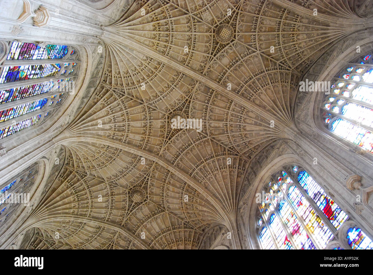 Fan navata a volta, King's College Chapel, King's College, Cambridge, Cambridgeshire, Inghilterra, Regno Unito Foto Stock