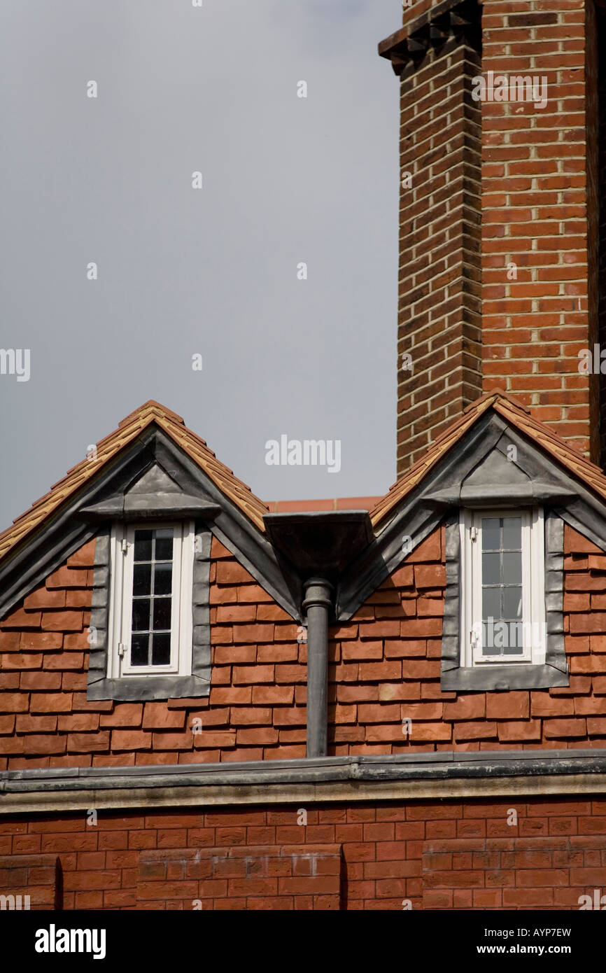 Dettaglio di leadwork e tetto in luogo di Glebe Chelsea London SW3 Foto Stock