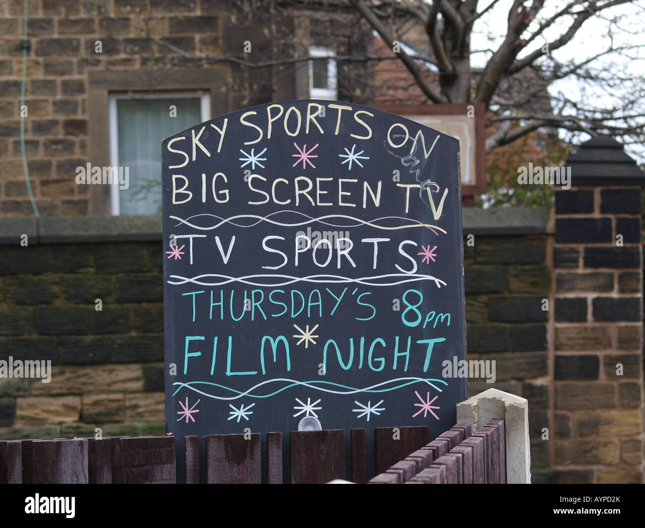 Pub Pubblicità segno Sky TV Foto Stock
