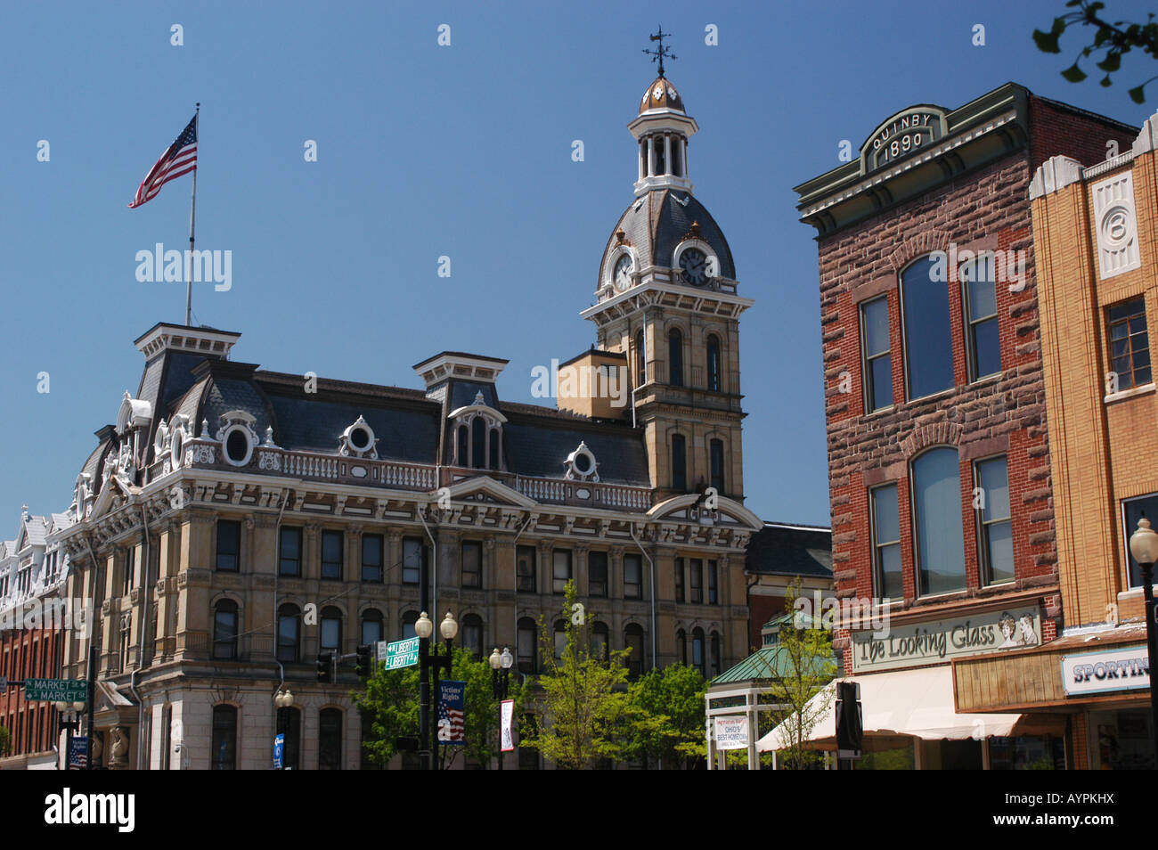 Il Municipio, Wooster, OHIO USA architettura vittoriana main street piccola città Foto Stock