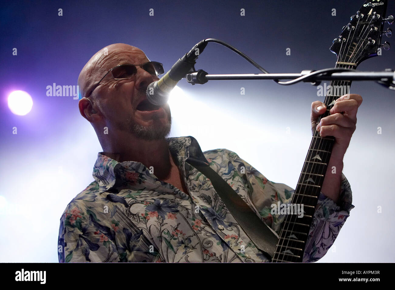 Andy Powell, voce/chitarra, Wishbone Ash concerto, Argus Tour 2008, febbraio 17, 2008 a Z7 a Pratteln, Svizzera Foto Stock