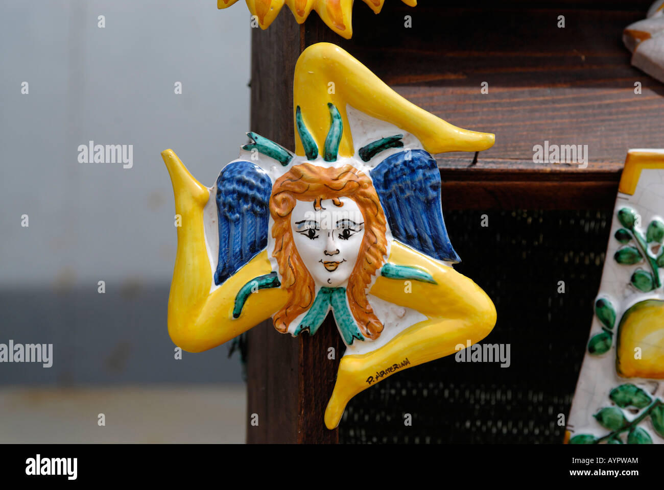 A tre gambe figura, Sicilia, Italia, Europa Foto Stock