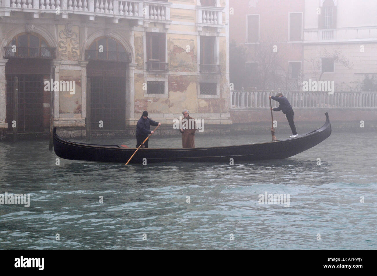 Gondola, Canale Grande (Grand Canal, Venezia, Veneto, Italia, Europa Foto Stock