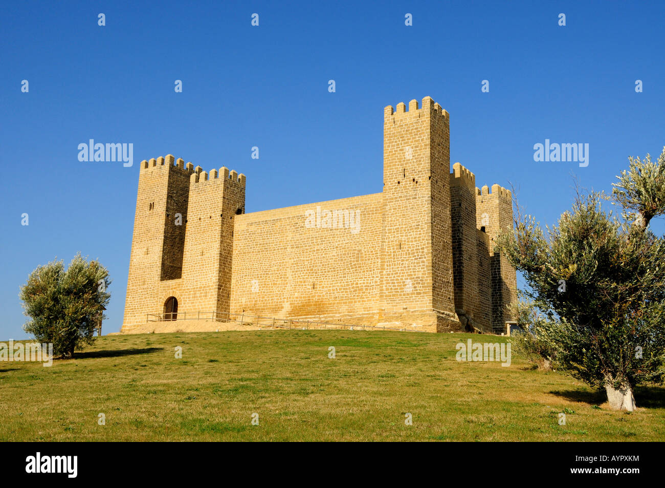 Duecentesco castello Franco-Gothic, Sábada, provincia di Zaragoza, Aragona, Spagna, Europa Foto Stock