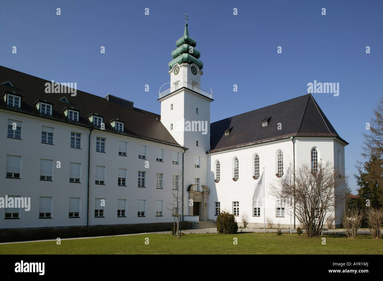 San Michele Seminary, alumni includono il Papa Benedetto XVI, Traunstein, Alta Baviera, Baviera, Germania, Europa Foto Stock