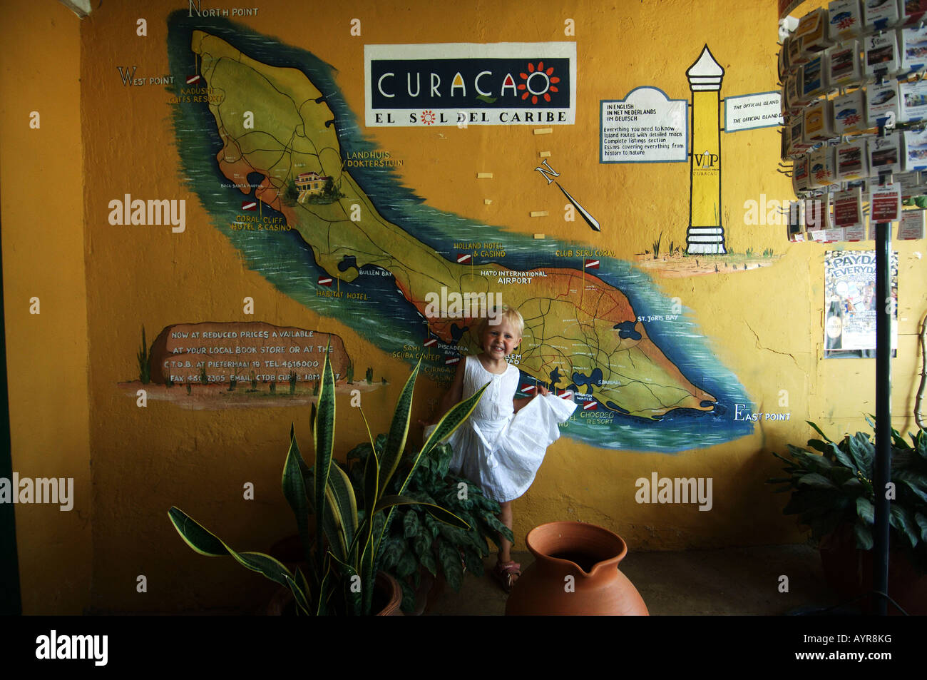 Antille olandesi Curaçao mappa Foto Stock