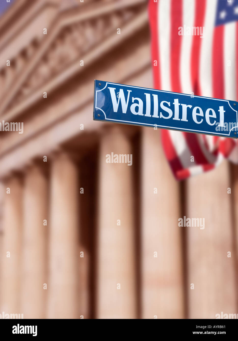 Wall Street segno New York STATI UNITI D'AMERICA digitali compositi realizzati con il tedesco di parti di immagine come un alterato il tedesco strada segno etc Foto Stock