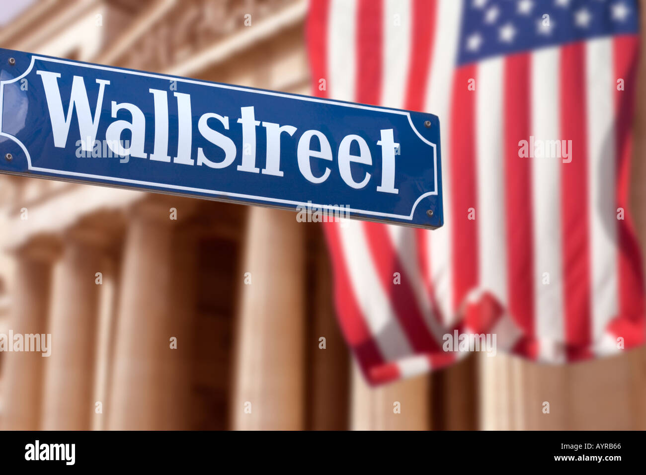 Wall Street segno New York STATI UNITI D'AMERICA digitali compositi realizzati con il tedesco di parti di immagine come un alterato il tedesco strada segno etc Foto Stock
