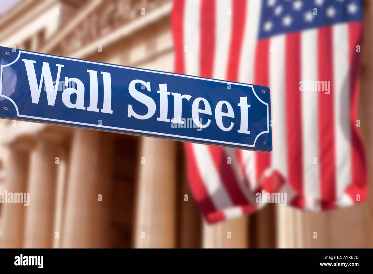 Wall Street segno New York STATI UNITI D'AMERICA digitali compositi realizzati con il tedesco di parti di immagine come un alterato il tedesco strada segno etc Foto Stock