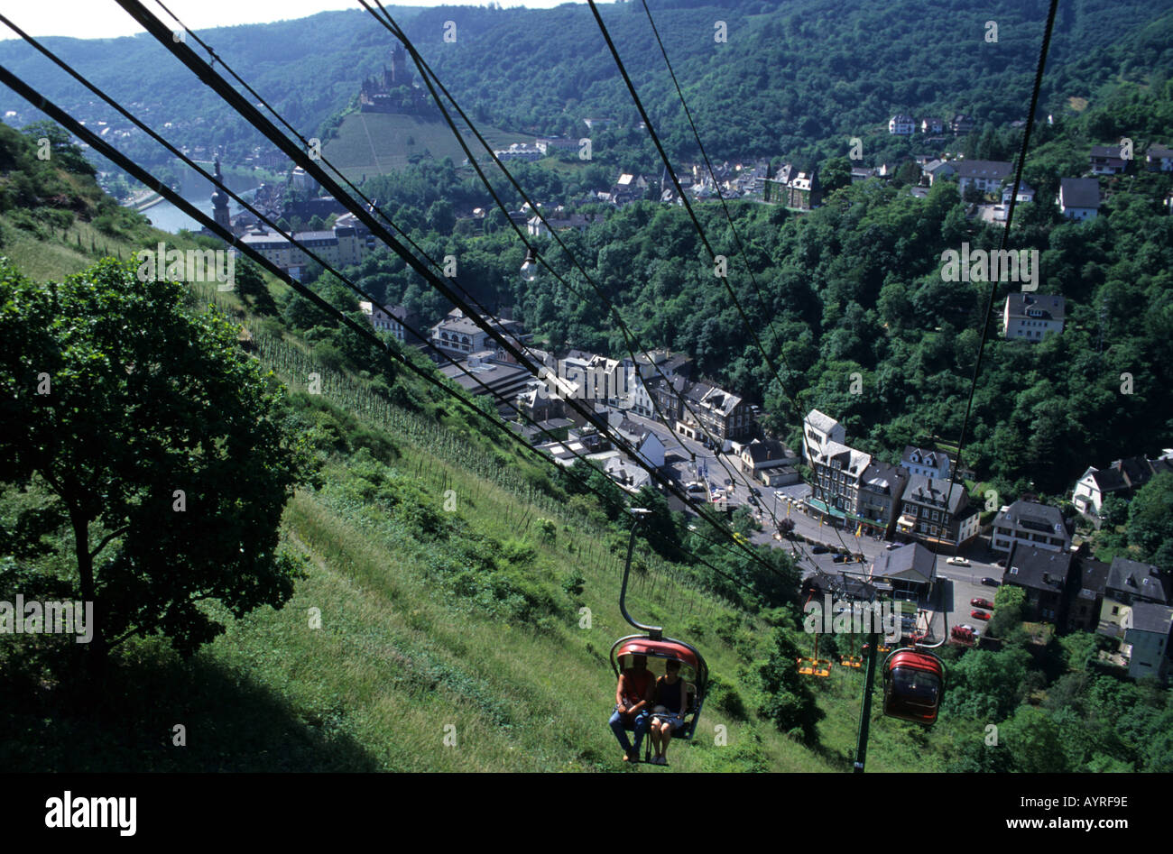 Seggiovia del cavo a Cochem Mosella Germania Foto Stock
