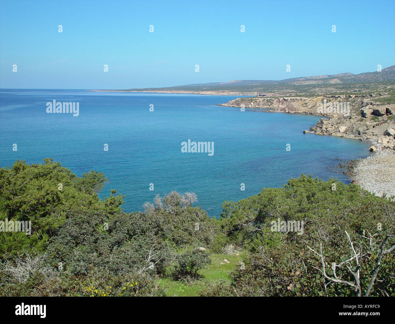 Costa del Parco Nazionale di Akamas in Cipro Foto Stock