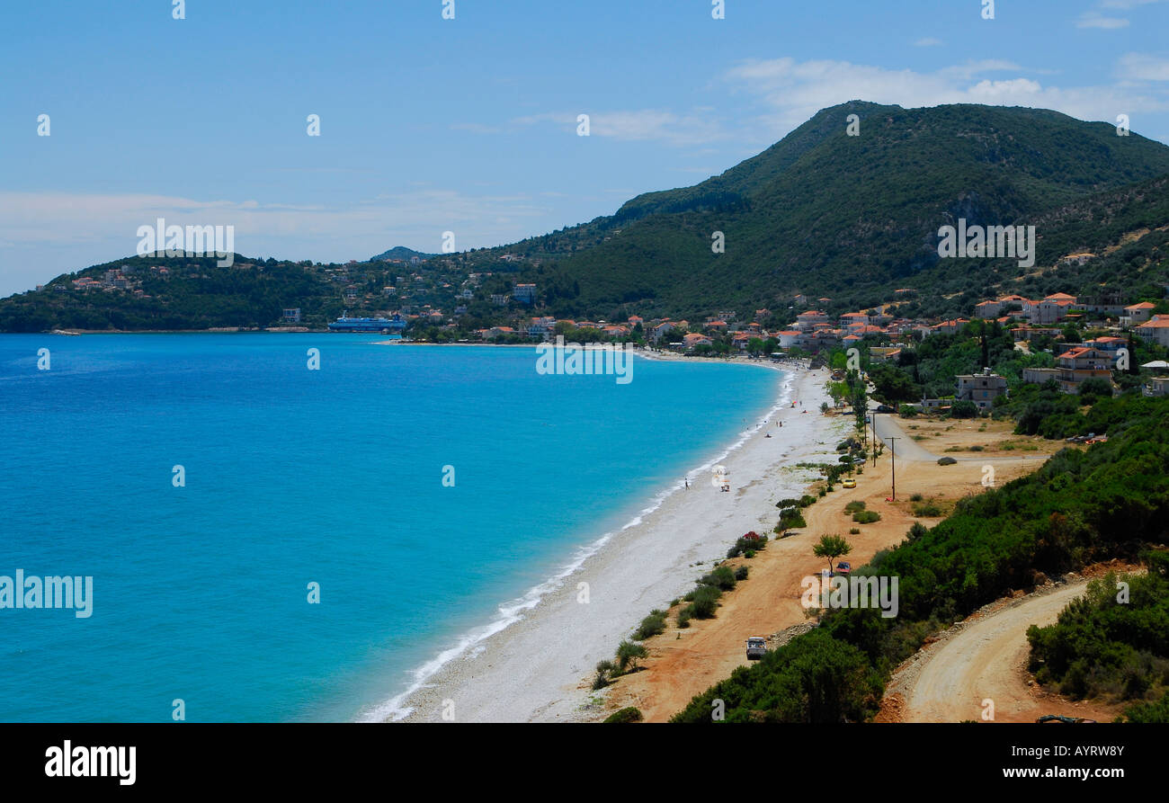 Skala Beach, CEFALLONIA, ISOLE IONIE, Grecia Foto Stock