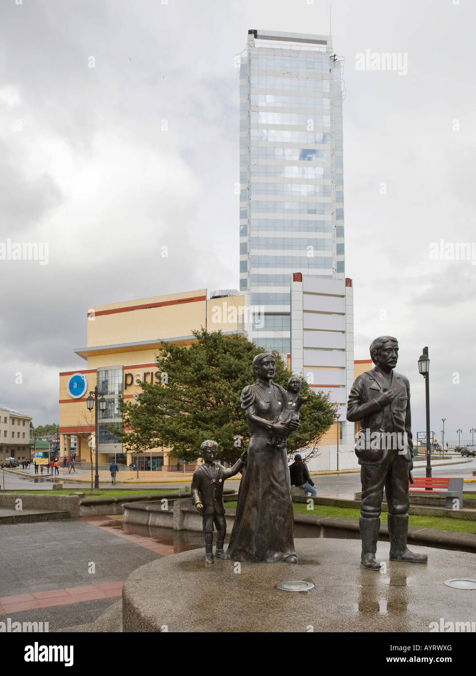 Monumento per immigrati tedeschi, Puerto Mont, regione de los Lagos, Cile Foto Stock