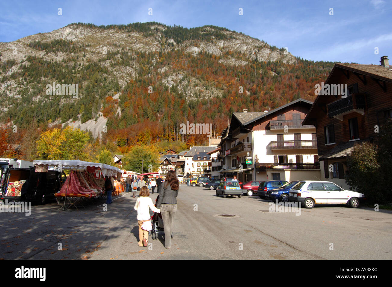 Abondance, Haute-Savoie, alpi, Francia Foto Stock
