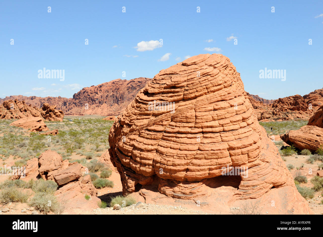 Beehive rock formazione in il Parco della Valle di Fire State in Nevada Foto Stock