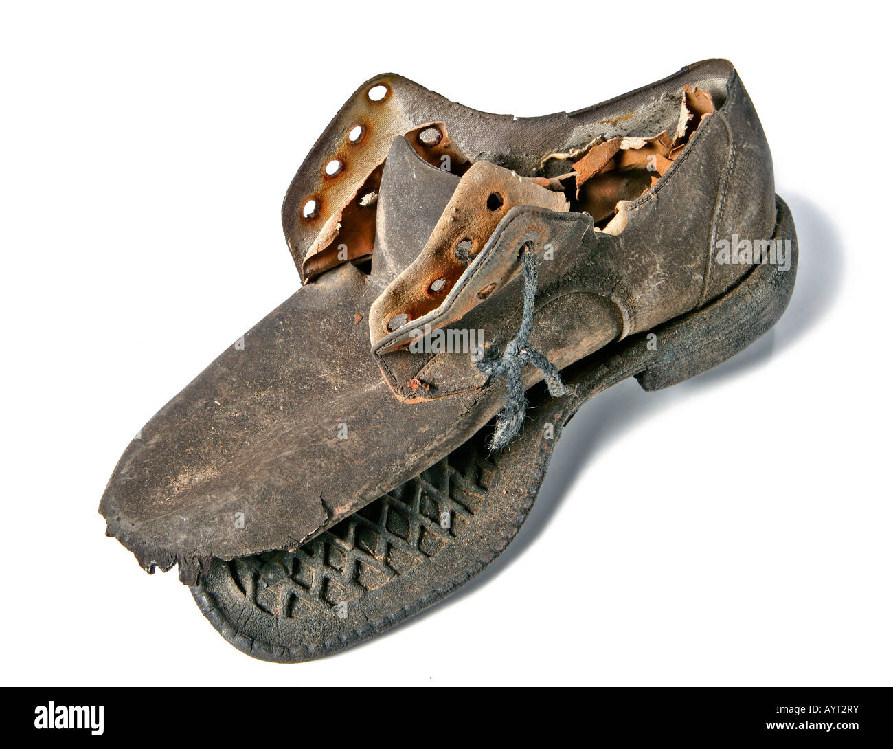 Trovati: usurato e weathered uomini scarpa Foto Stock