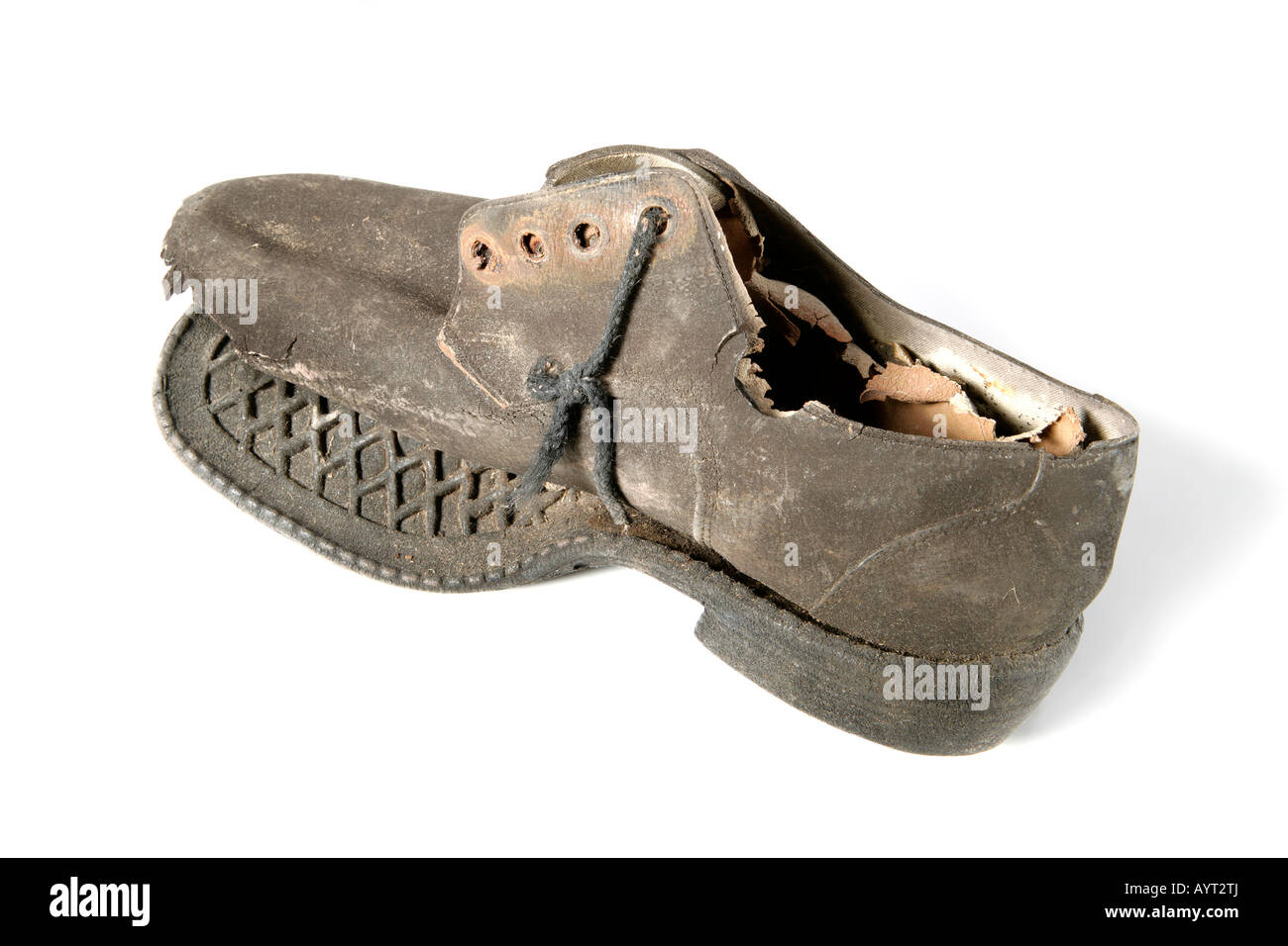 Trovati: usurato e weathered uomini scarpa Foto Stock