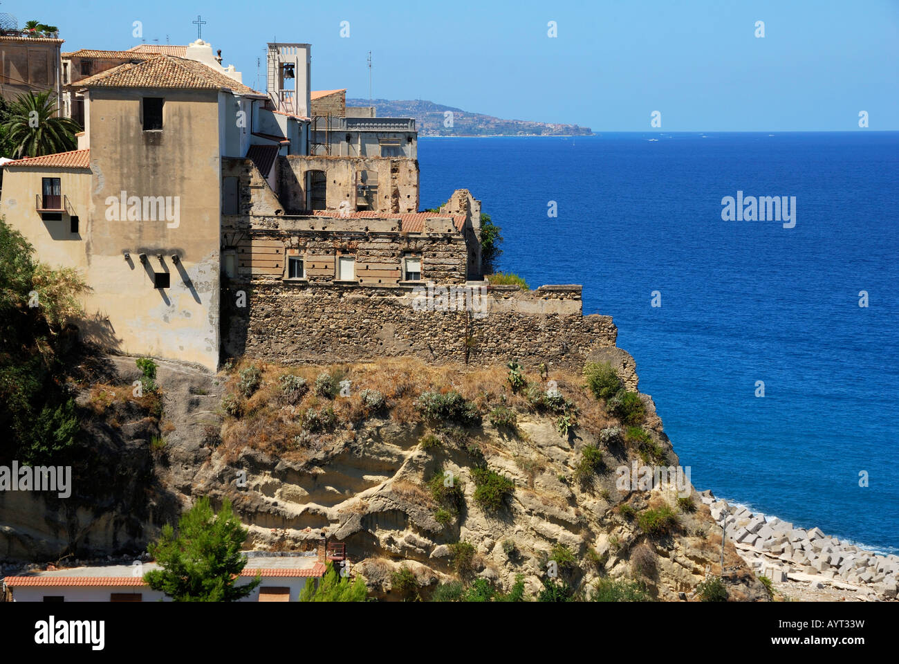 Villaggio costiero di Pizzo, Calabria, Italia Meridionale Foto Stock