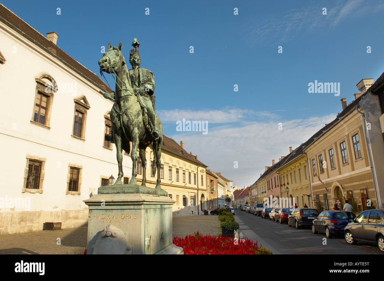 Andras Hadik statua - il quartiere del Castello di Budapest - Ungheria Foto Stock