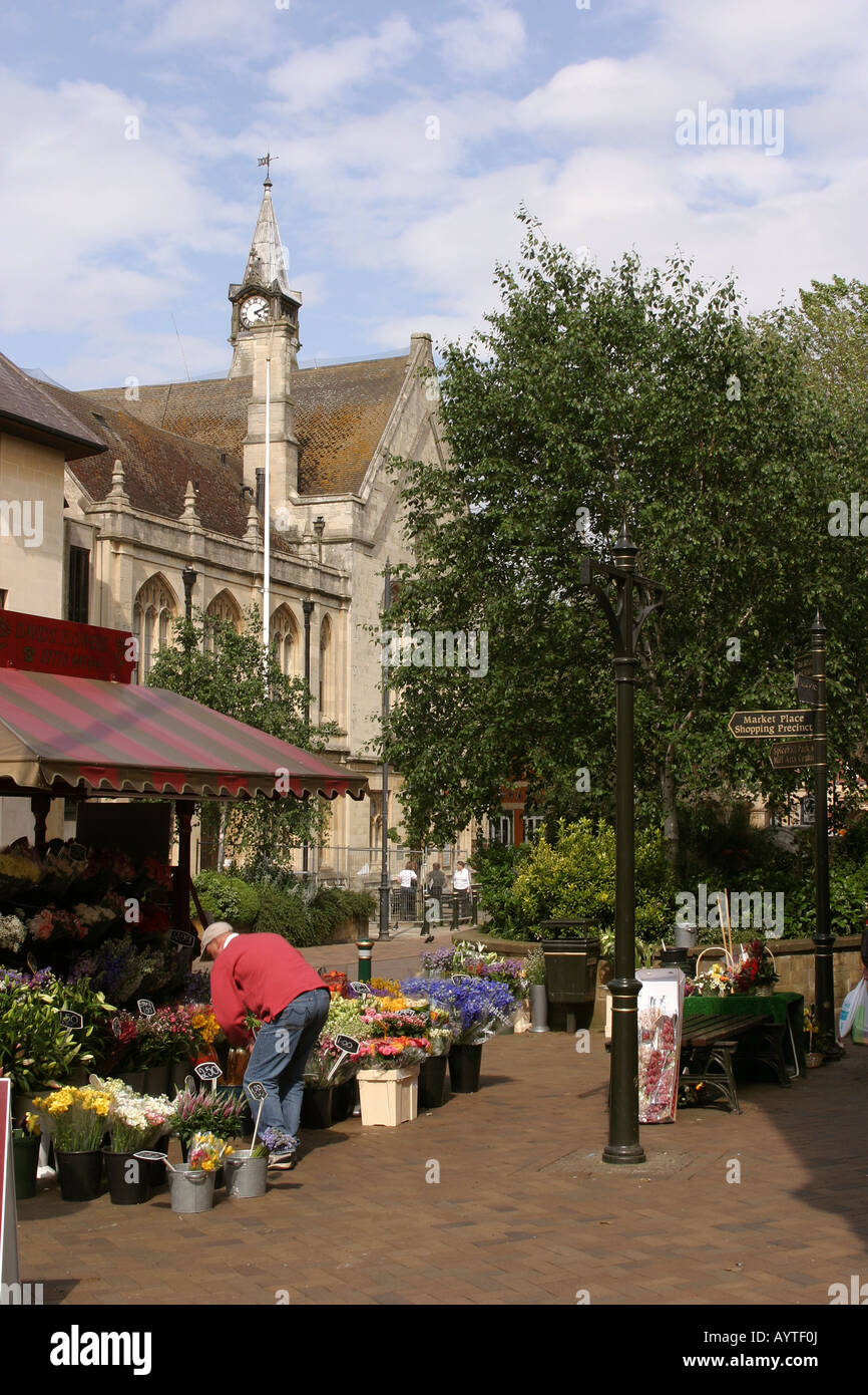 Oxfordshire Banbury High Street e il Municipio Foto Stock