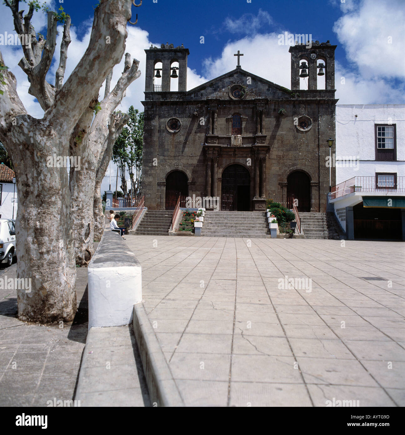 Kirche, Kirchplatz, Tacoronte, Teneriffa, Kanarische isole Foto Stock