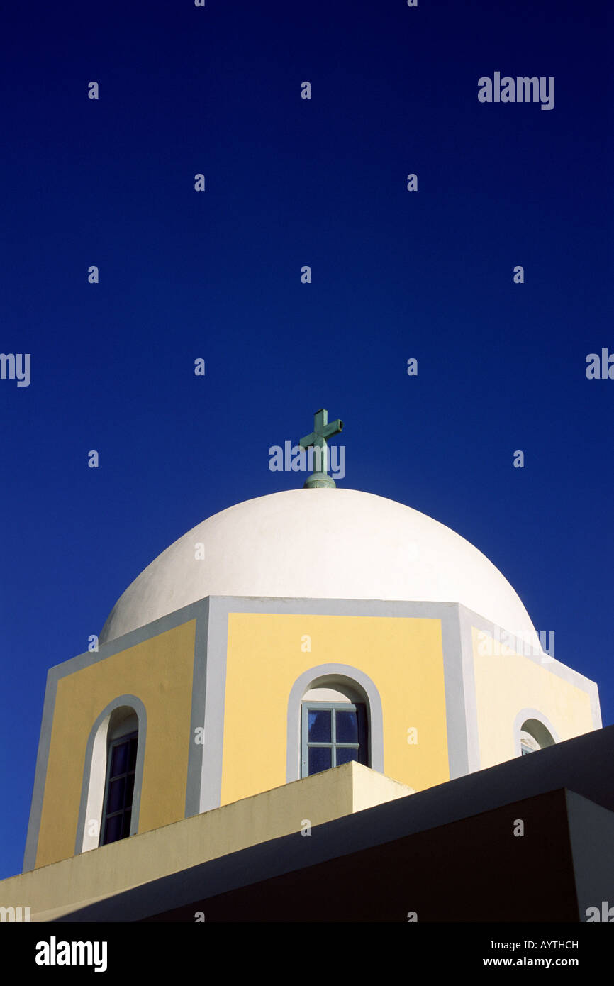 Grecia, Isole Cicladi, Santorini, cupola della chiesa Foto Stock