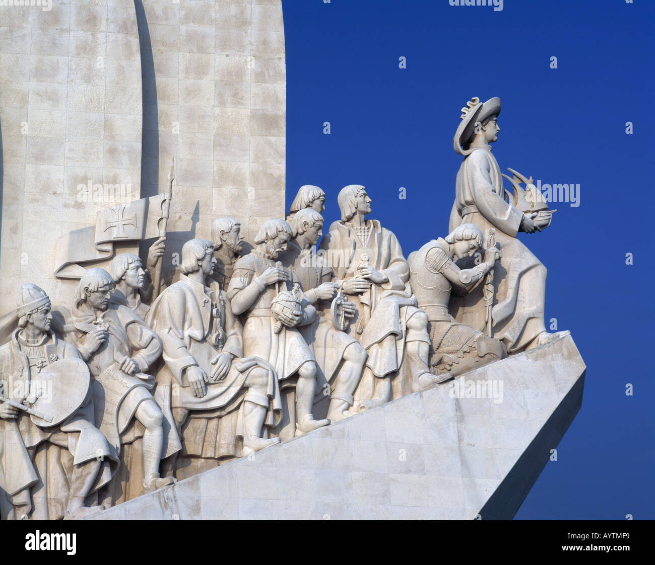 Denkmal der Entdeckungen am Tejo in Lissabon-Belem, Entdecker, Heinrich der Seefahrer Foto Stock