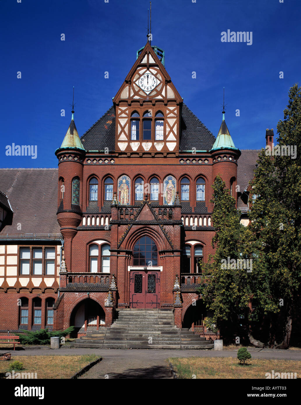 Hausfassade, Blindenschule, Brandenburgische Schule und Ospiti int fuer Sehbehinderte und Blinde in Koenigs Wusterhausen, Brandenburg Foto Stock