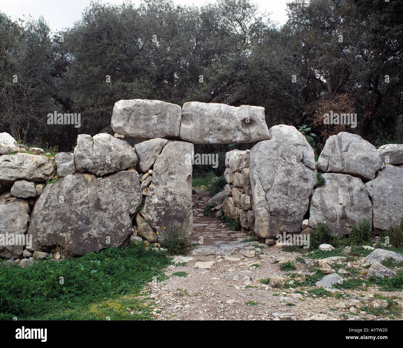 Megalithsiedlung Ses Paises, Talaiot-Kultur, Zyklopische Bautechnik, Steinzeit, Ausgrabungen, Arta, Mallorca, Balearen Foto Stock