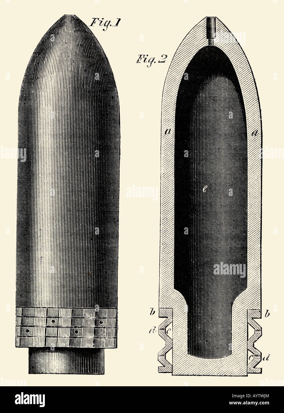 Esplosione di guscio di artiglieria per Breech-Loaders Foto Stock