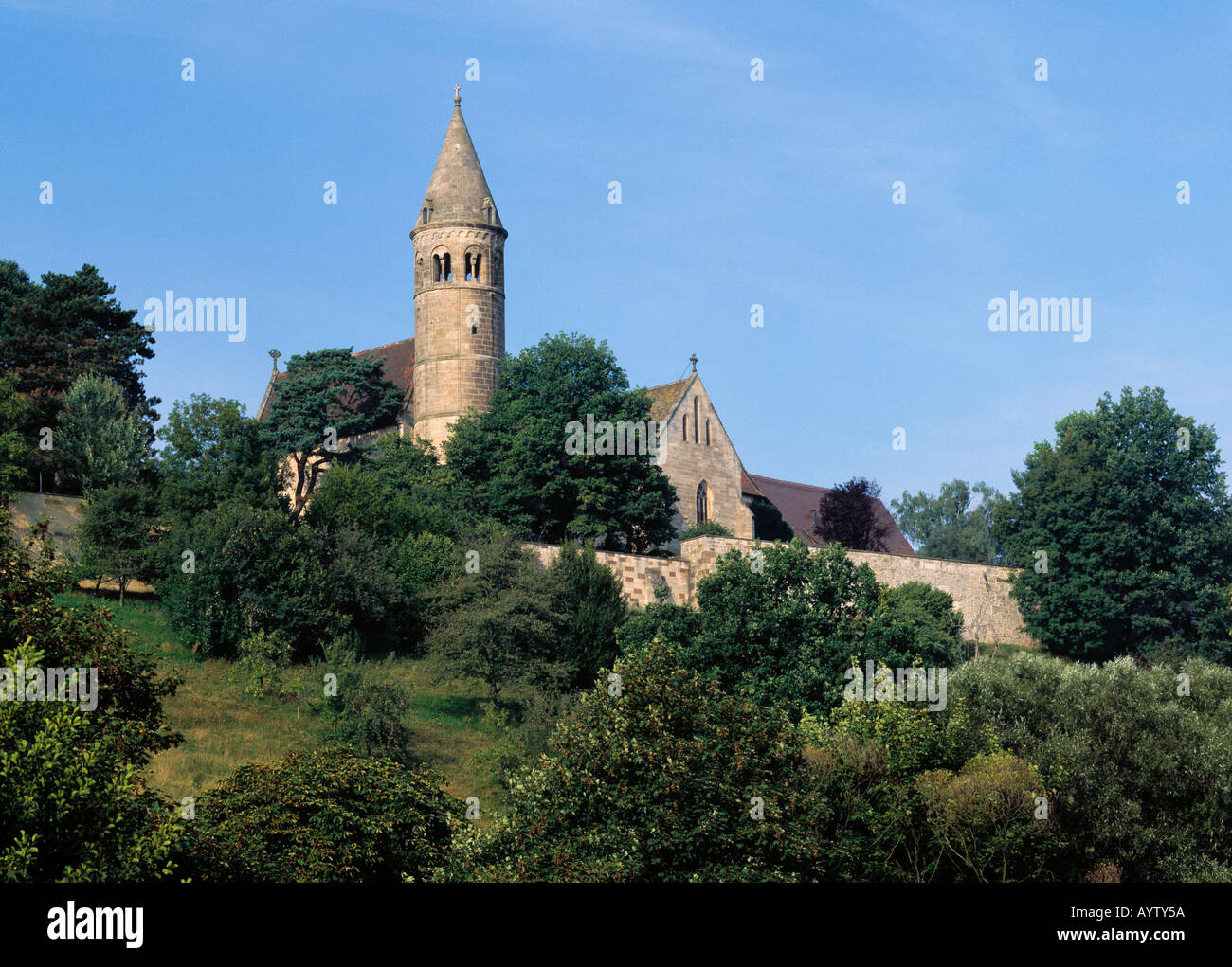 Benediktinerabtei a Lorch, Remstal, Naturpark Schwaebisch-Fraenkischer Wald, Schwaebischer Wald, Baden-Wuerttemberg Foto Stock