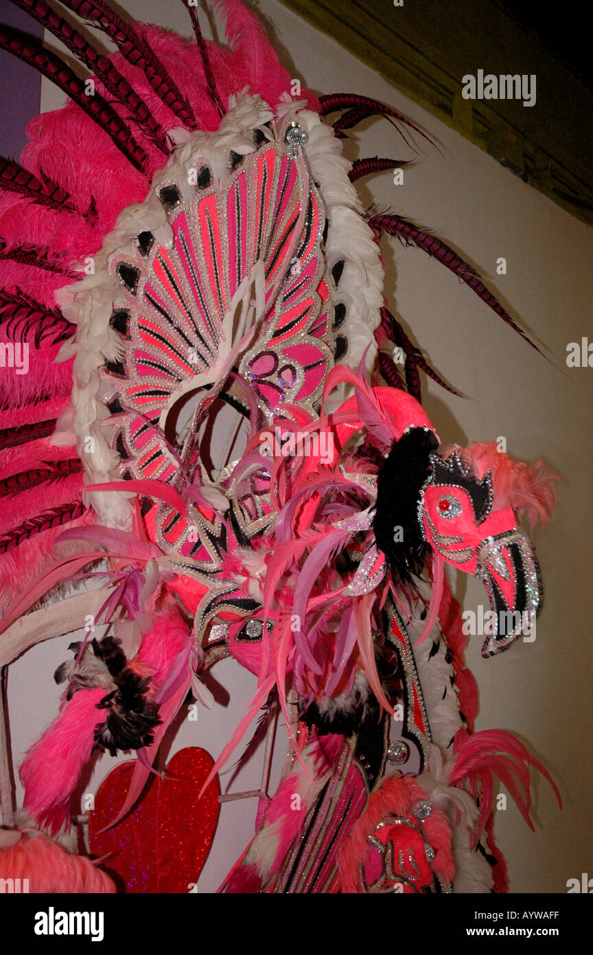 Bahamas maschera Junkanoo fenicottero rosa Foto stock - Alamy